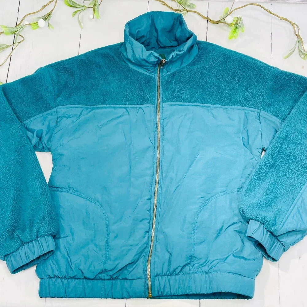 Wild Fable Teal Zip Up Light Puff Jacket - XS - Picture 1 of 11